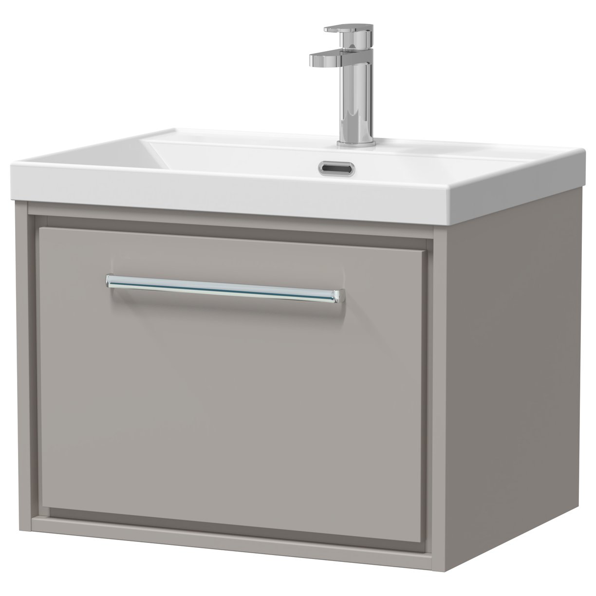 600 WH 1-Drawer Unit Thin Edge Basin 1TH - Pebble Grey