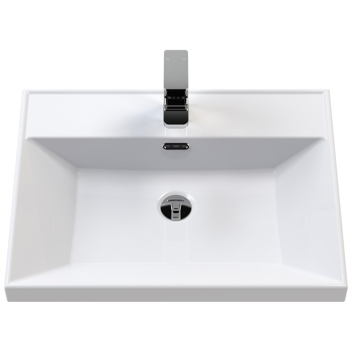 600 WH 1-Drawer Unit Thin Edge Basin 1TH - Pebble Grey