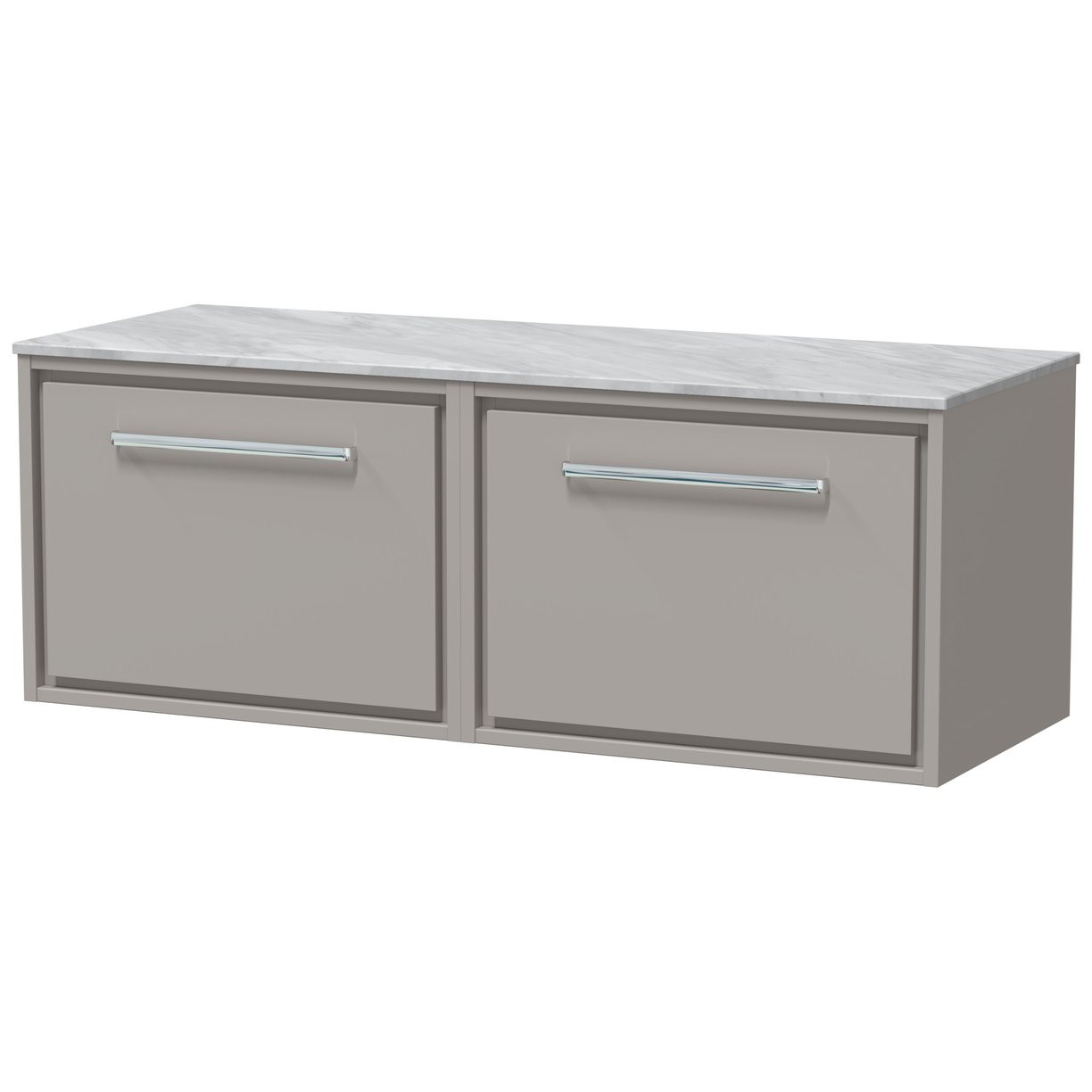 1200 WH 2-Drawer Unit & Marble Top - Pebble Grey