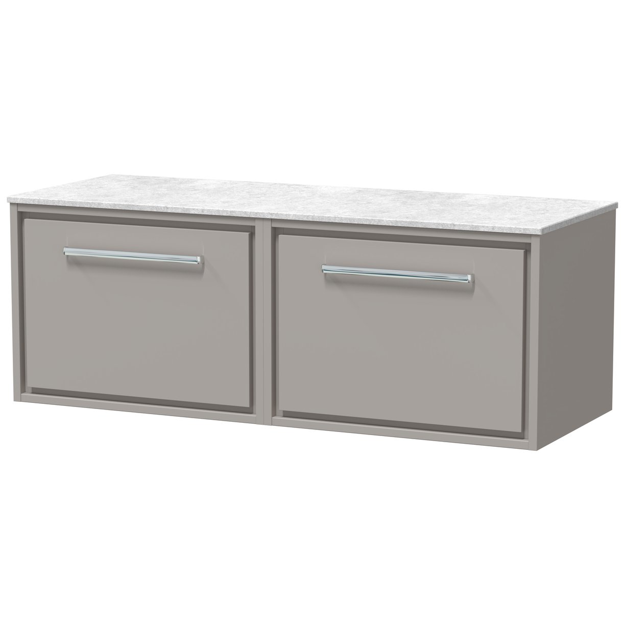 1200 WH 2-Drawer Unit & Marble Top - Pebble Grey