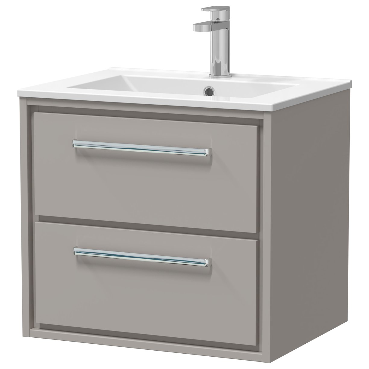 600 WH 2-Drwr Unit Minimalist Basin 1TH - Pebble Grey