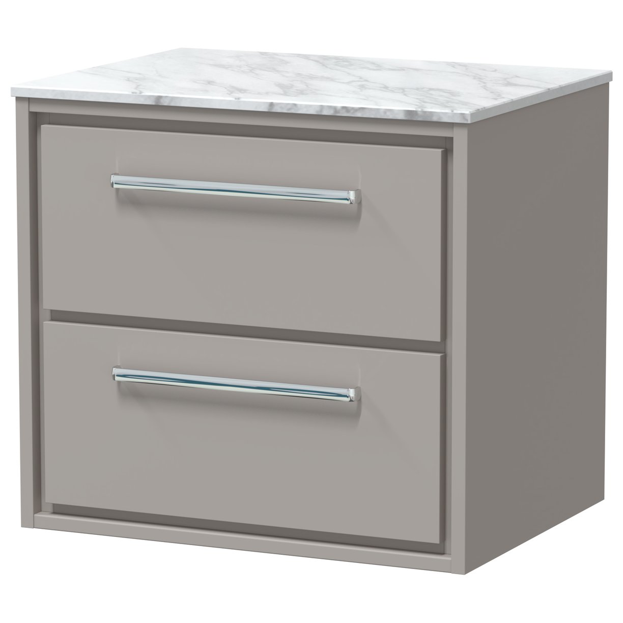 600 WH 2-Drawer Unit & Marble Top - Pebble Grey