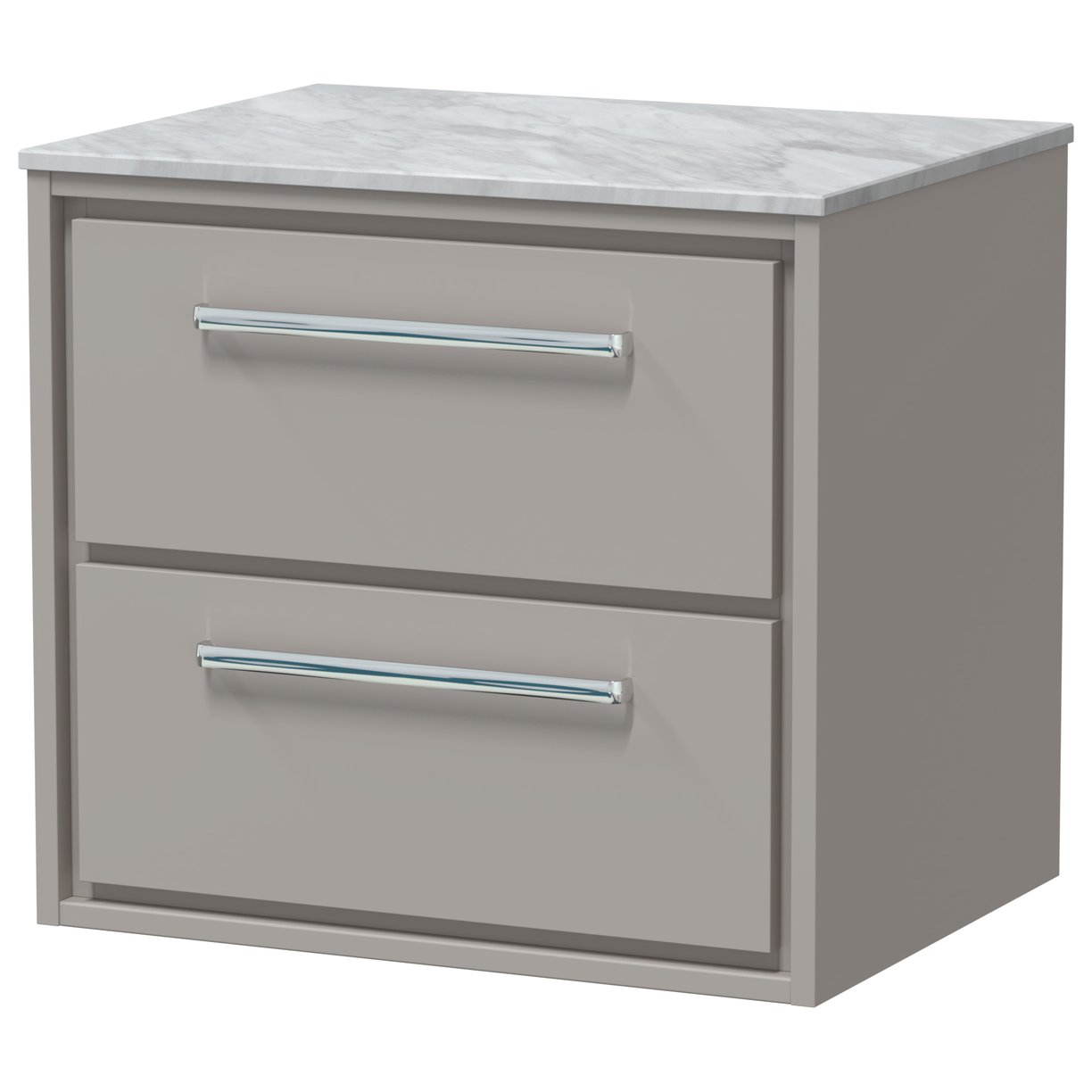 600 WH 2-Drawer Unit & Marble Top - Pebble Grey