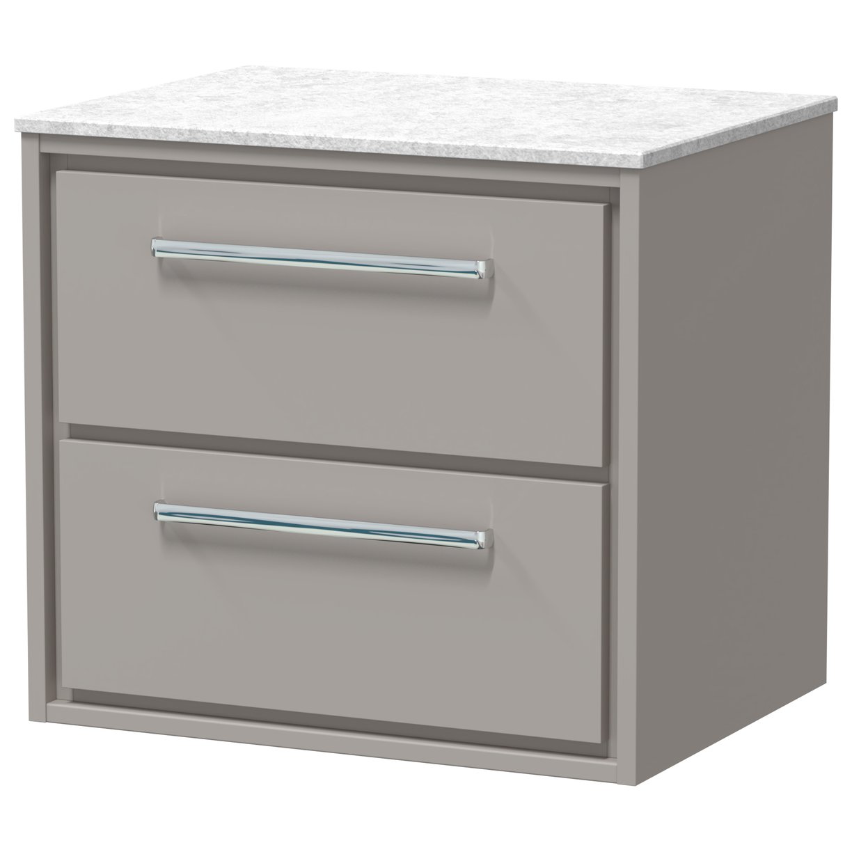 600 WH 2-Drawer Unit & Marble Top - Pebble Grey