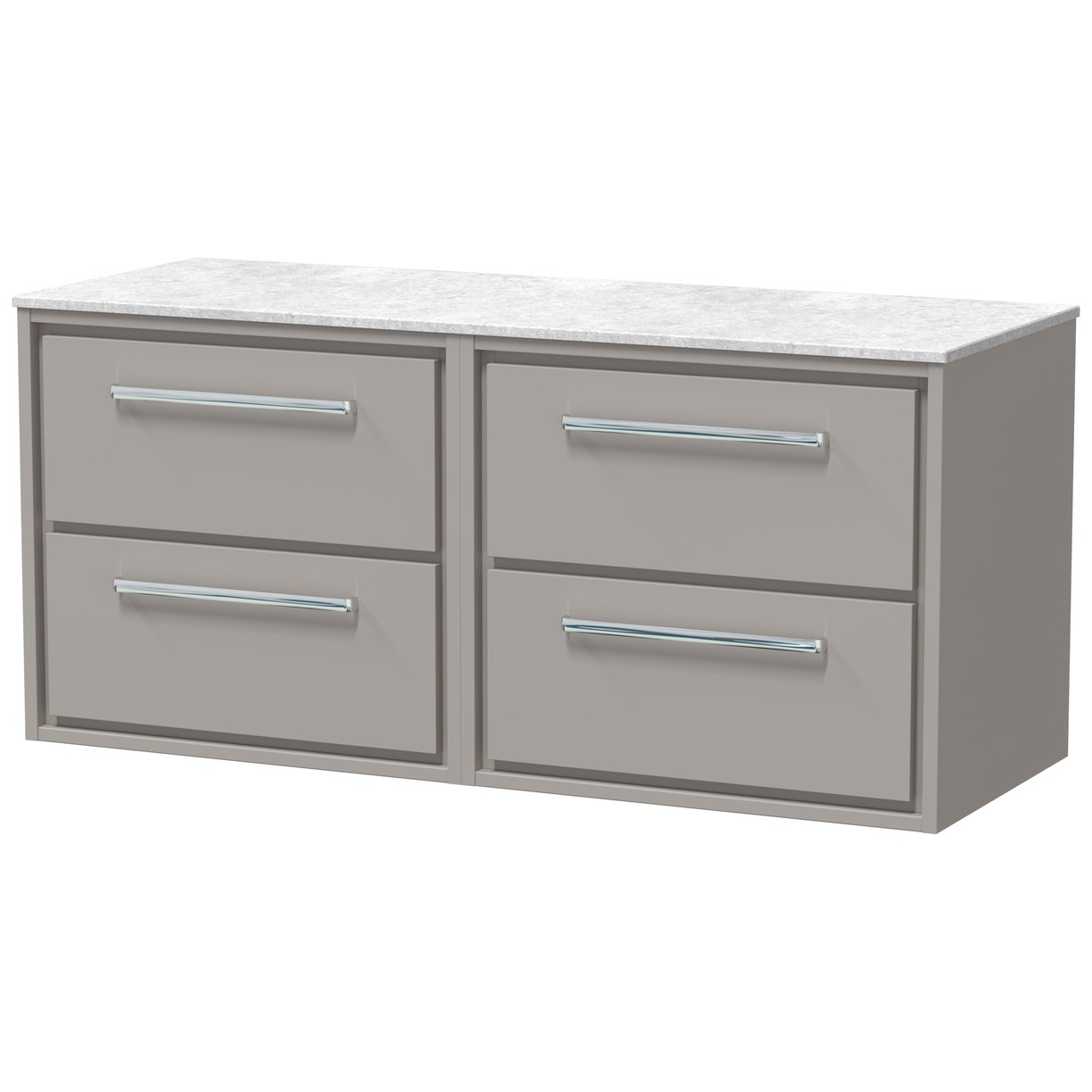 1200 WH 4-Drawer Unit & Marble Top - Pebble Grey