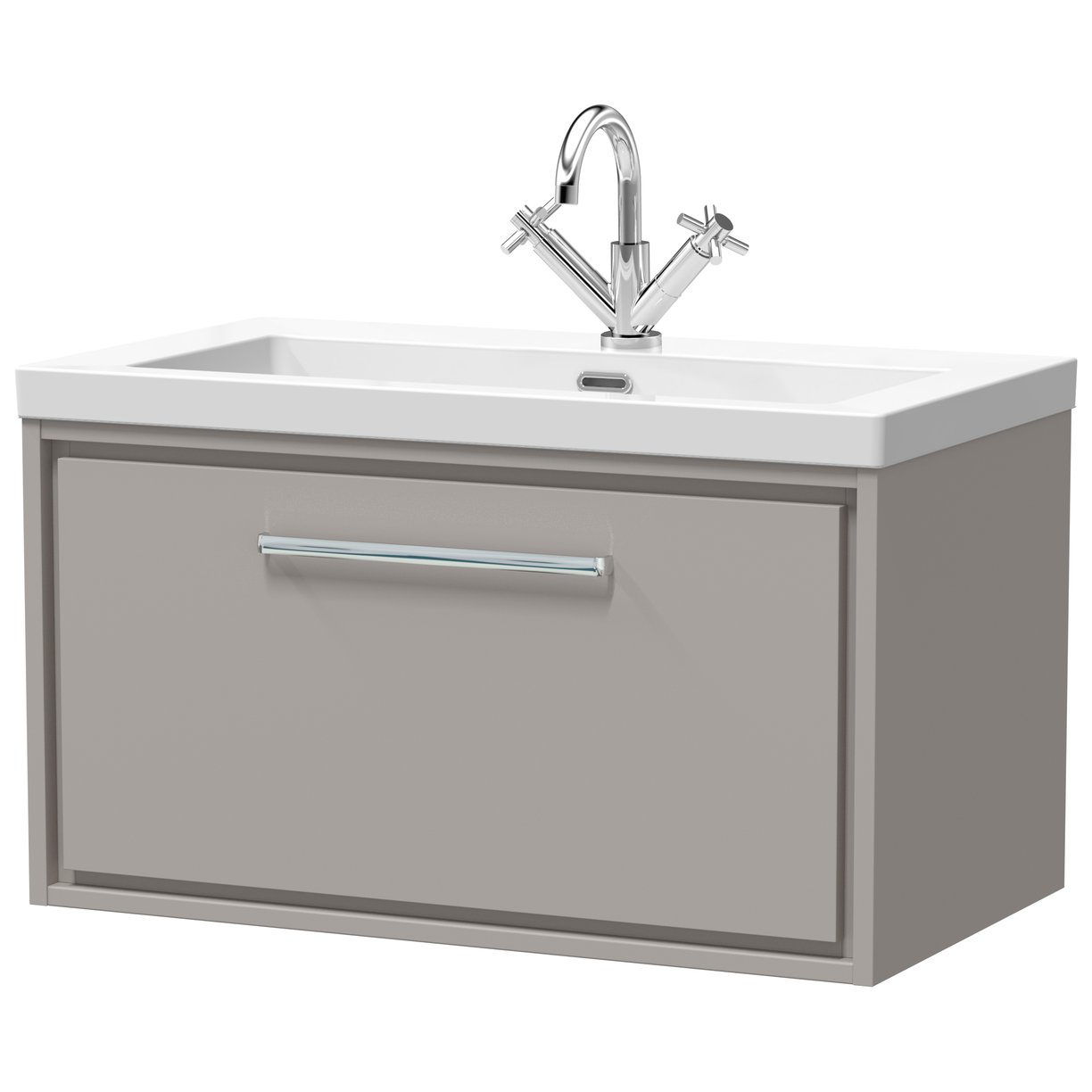 800 WH 1-Drawer Unit Contemp Basin 1TH - Pebble Grey