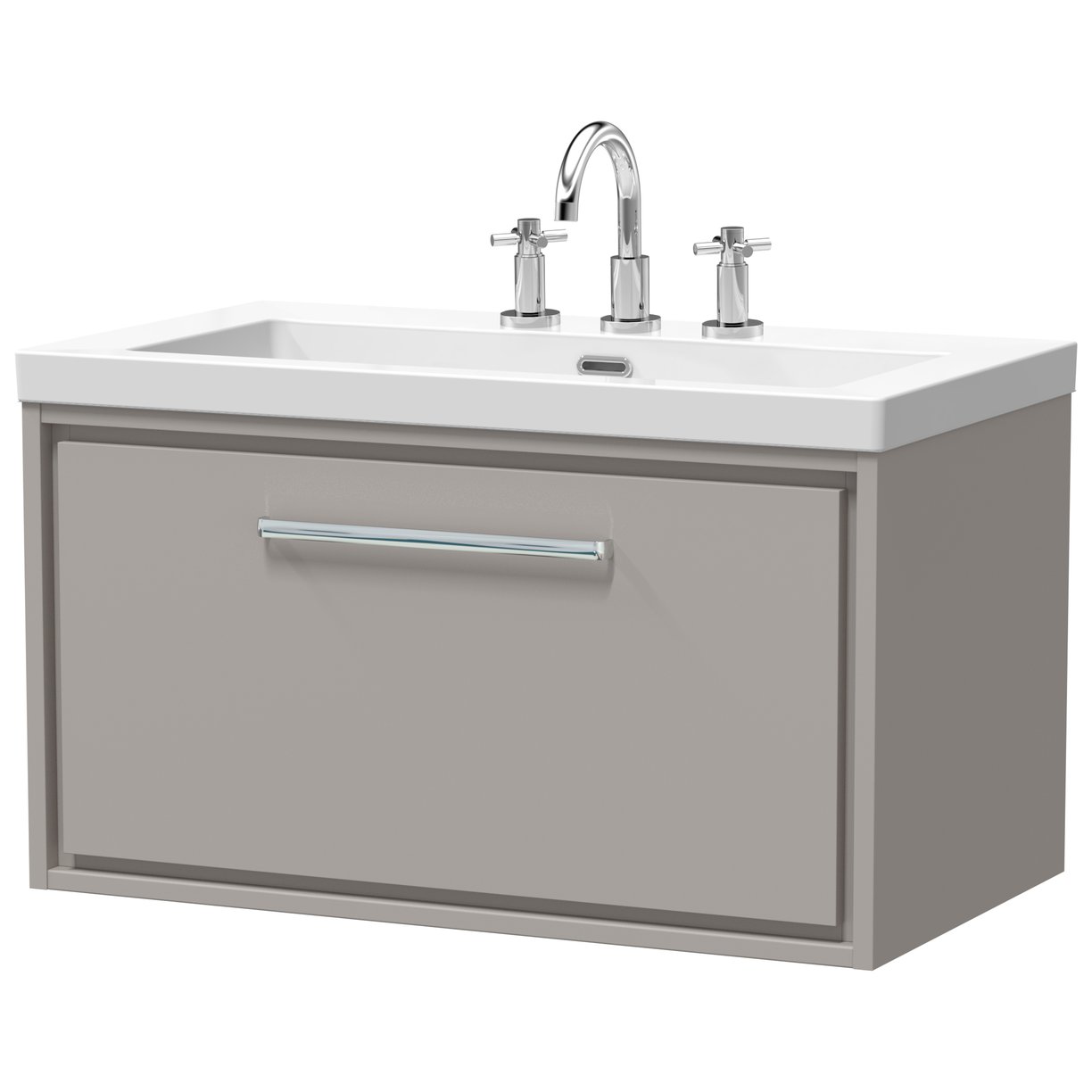 800 WH 1-Drawer Unit Contemp Basin 3TH - Pebble Grey