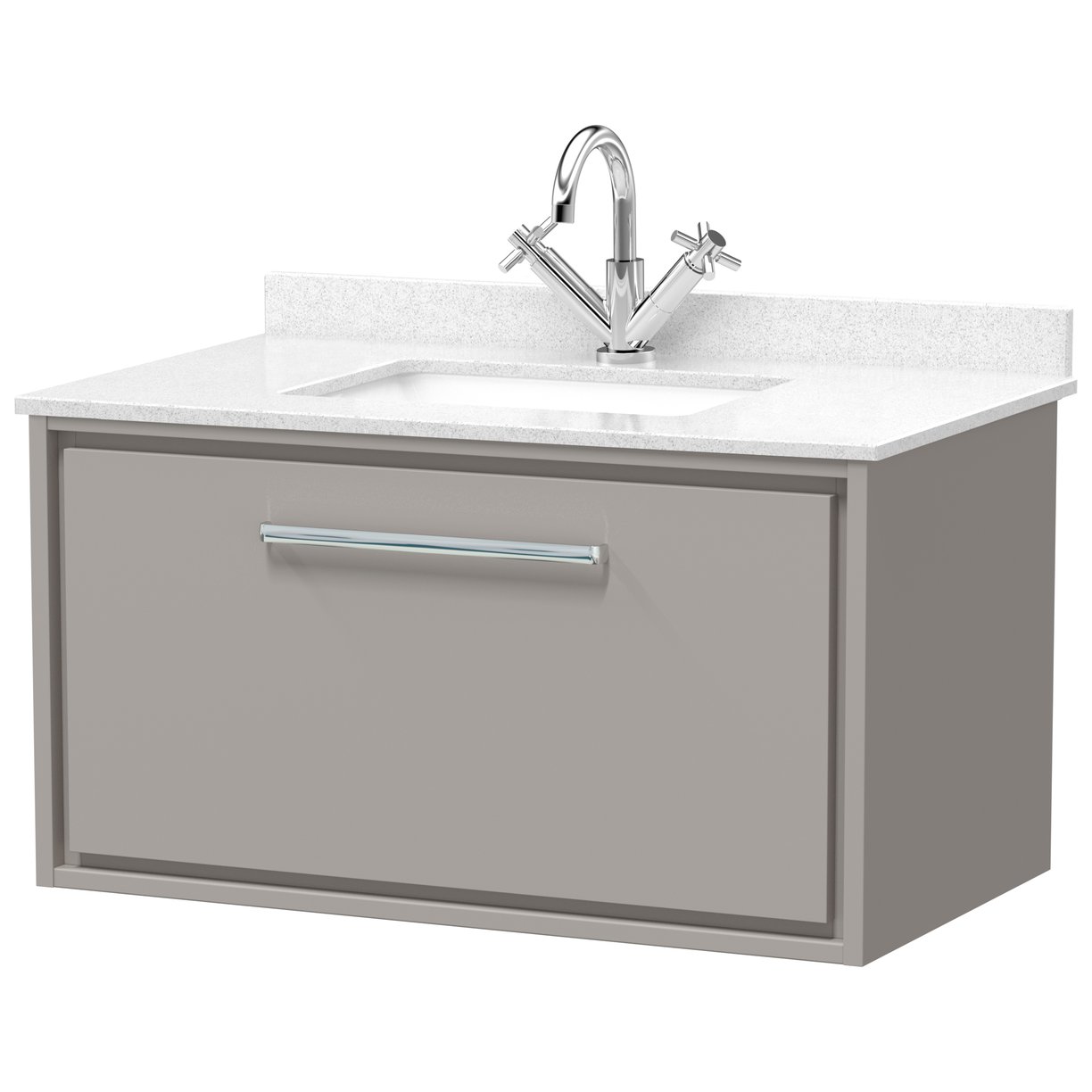 800 WH 1-Drawer Unit & Marble Basin 1TH - Pebble Grey