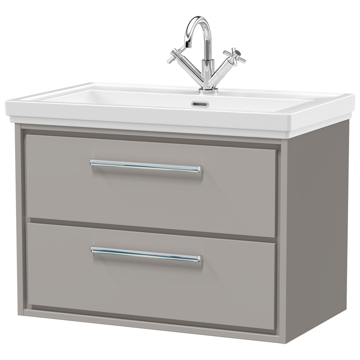 800 WH 2-Drawer Unit Classique Basin 1TH - Pebble Grey