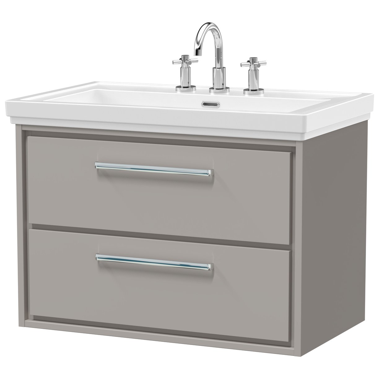 800 WH 2-Drawer Unit Classique Basin 1TH - Pebble Grey
