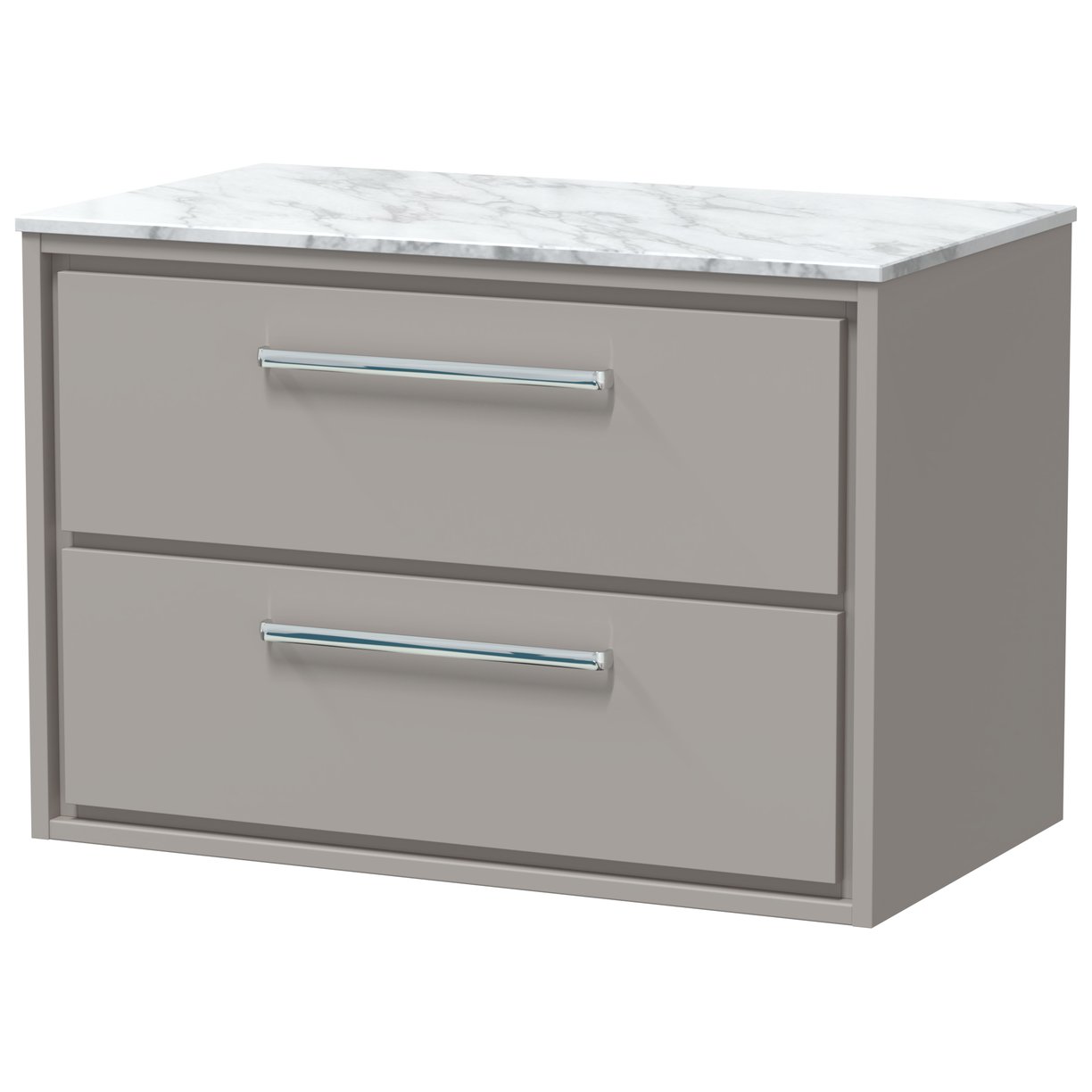 800 WH 2-Drawer Unit & Marble Top - Pebble Grey