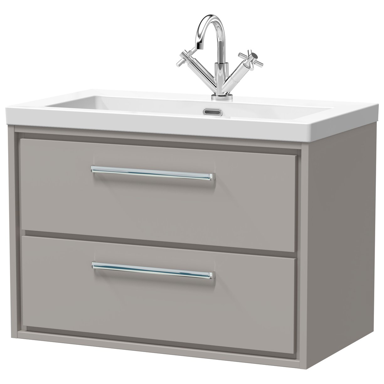 800 WH 2-Drawer Unit Contemp Basin 1TH - Pebble Grey