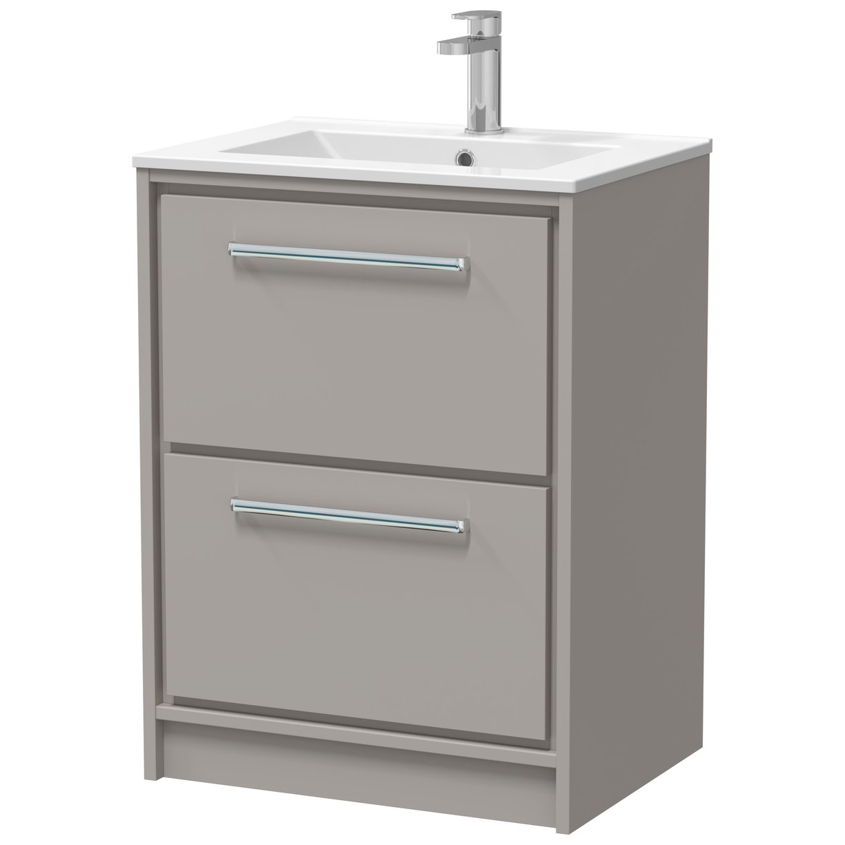 600 FS 2-Drwr Unit Minimalist Basin 1TH - Pebble Grey