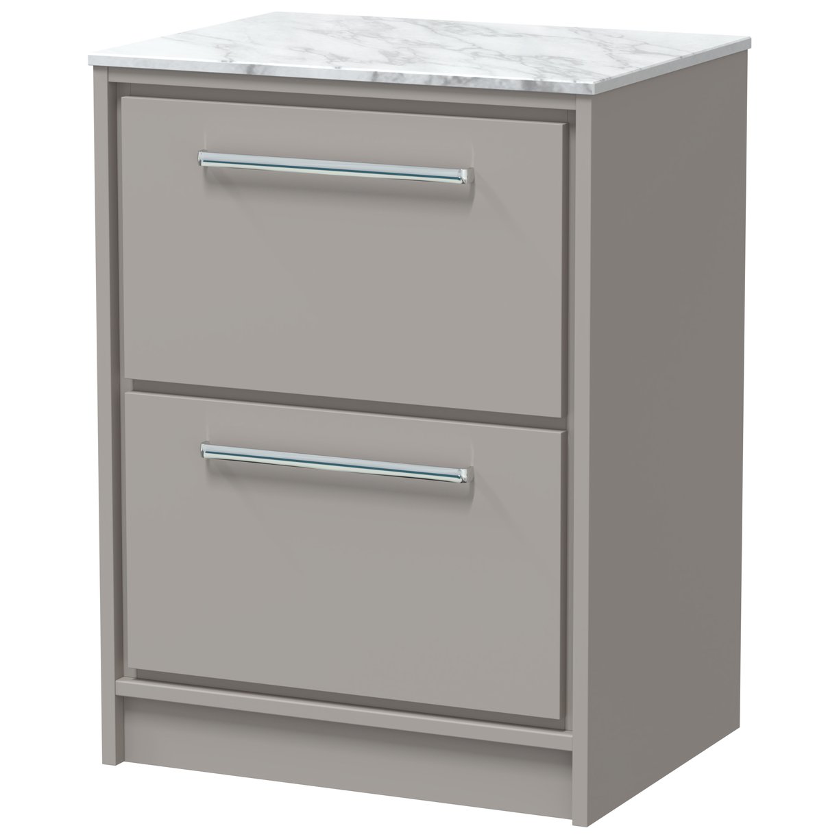 600 FS 2-Drawer Unit & Marble Top - Pebble Grey