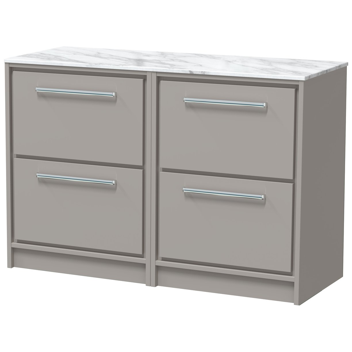 1200 FS 4-Drawer Unit & Marble Top - Pebble Grey