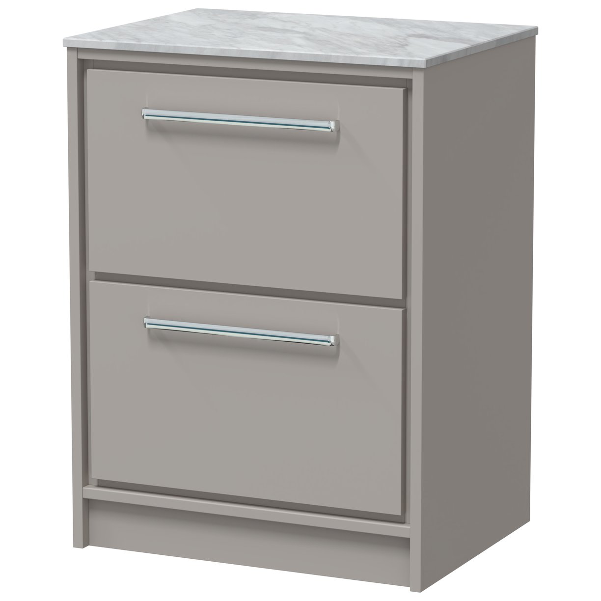 600 FS 2-Drawer Unit & Marble Top - Pebble Grey
