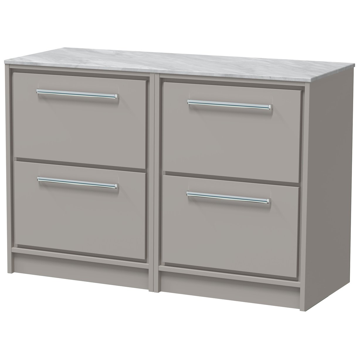 1200 FS 4-Drawer Unit & Marble Top - Pebble Grey