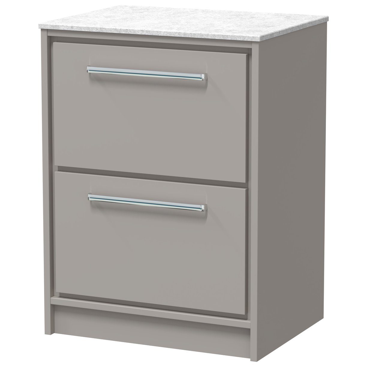 600 FS 2-Drawer Unit & Marble Top - Pebble Grey