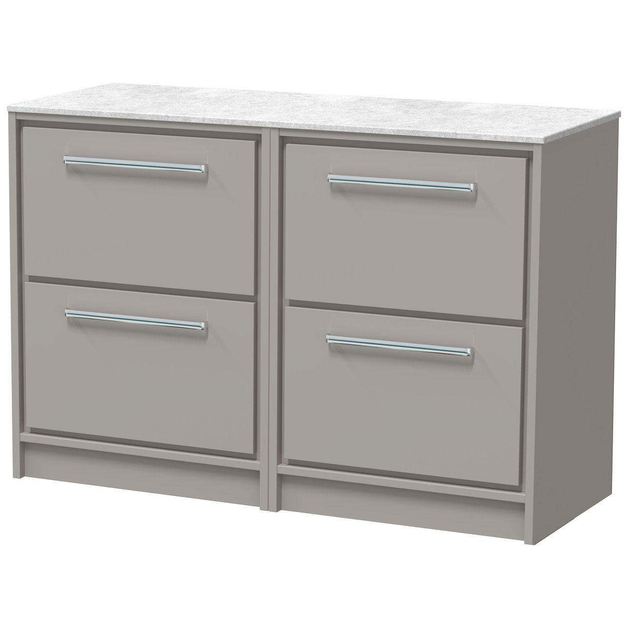 1200 FS 4-Drawer Unit & Marble Top - Pebble Grey