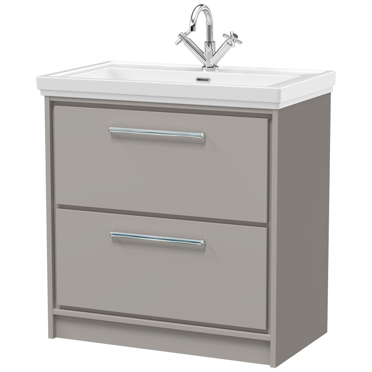 800 FS 2-Drawer Unit Classique Basin 1TH - Pebble Grey