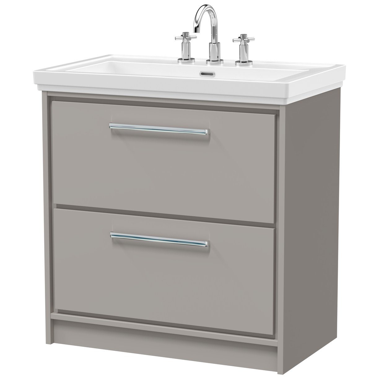 800 FS 2-Drawer Unit Classique Basin 1TH - Pebble Grey