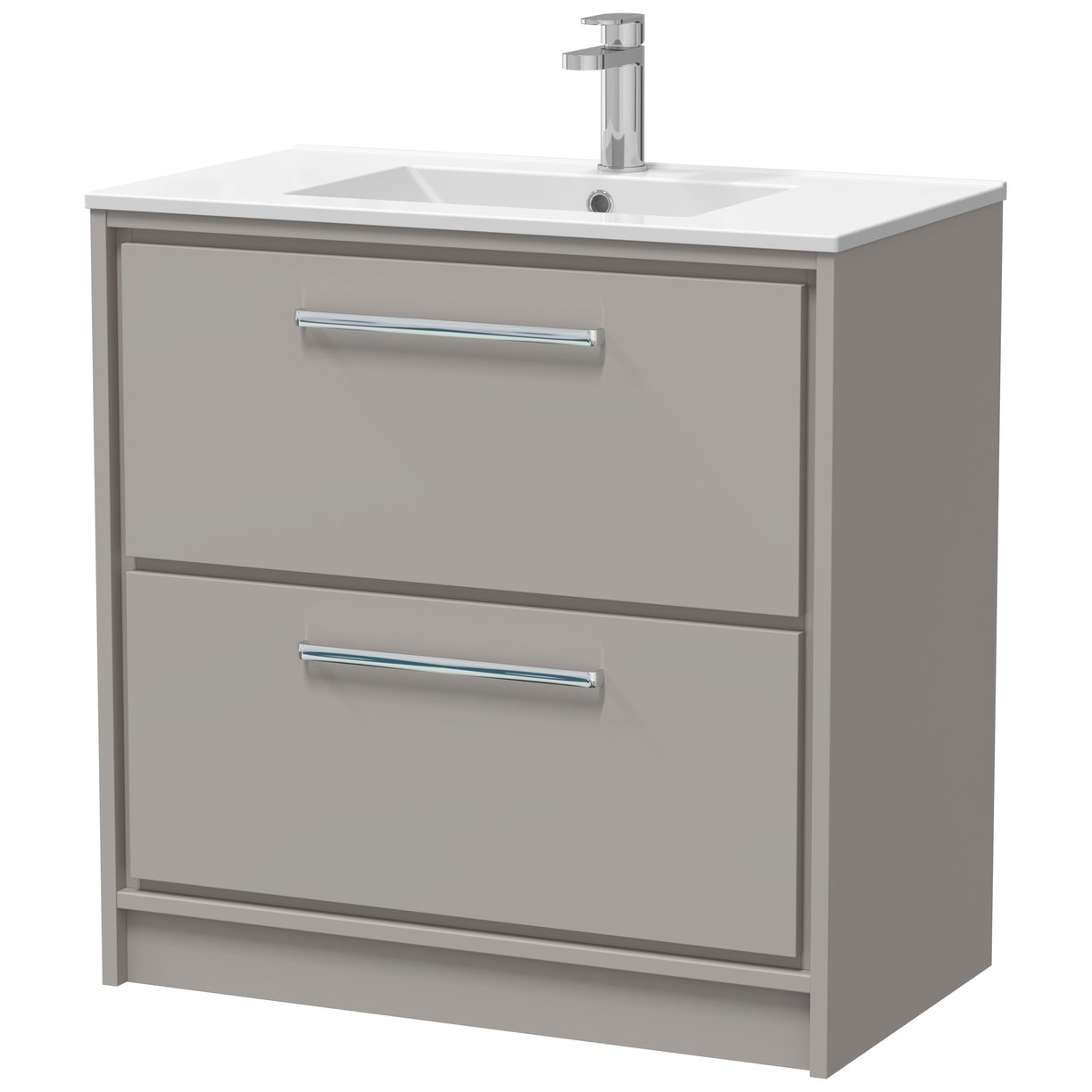 800 FS 2-Drwr Unit Minimalist Basin 1TH - Pebble Grey