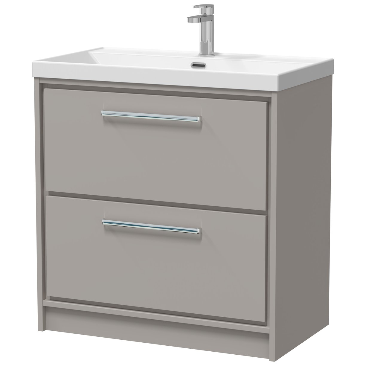 800 FS 2-Drawer Unit Thin Edge Basin 1TH - Pebble Grey