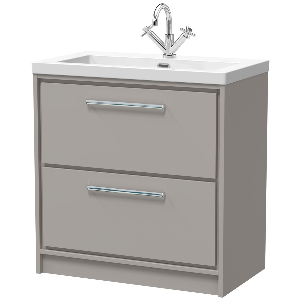 800 FS 2-Drawer Unit Contemp Basin 1TH - Pebble Grey