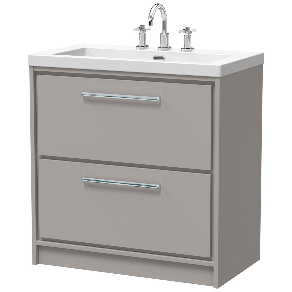 800 FS 2-Drawer Unit Contemp Basin 3TH - Pebble Grey