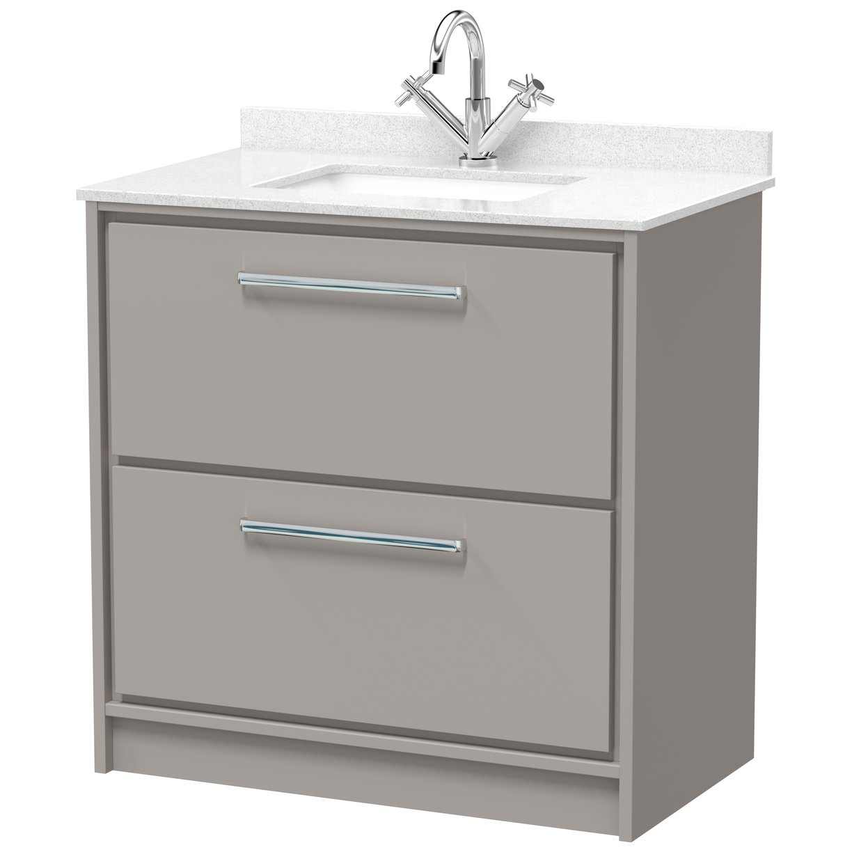 800 FS 2-Drawer Unit & Marble Basin 1TH - Pebble Grey