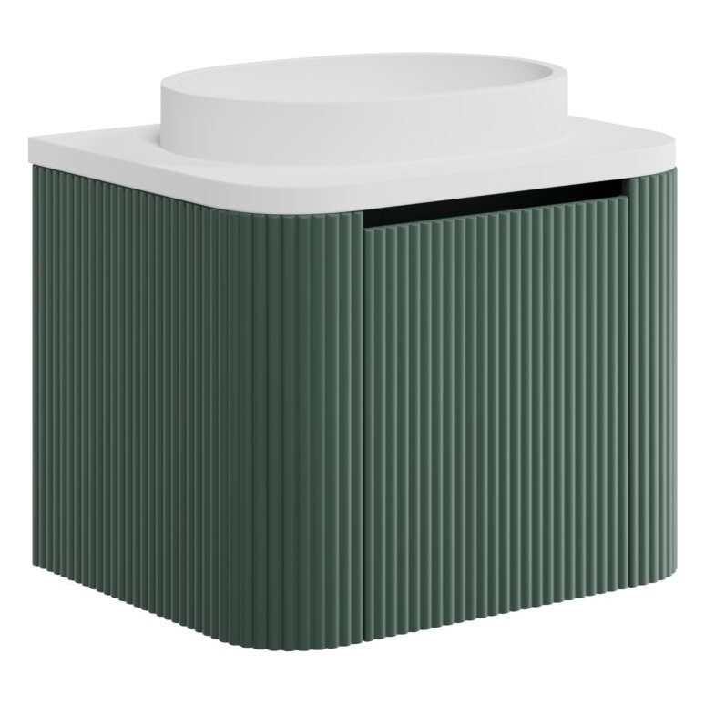 Linea 600 Curved Wall Hung Vanity Unit & Counter Top Basin