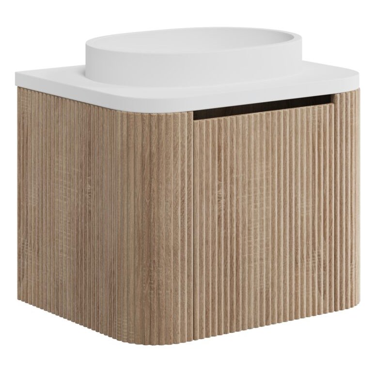 Linea 600 Curved Wall Hung Vanity Unit & Counter Top Basin