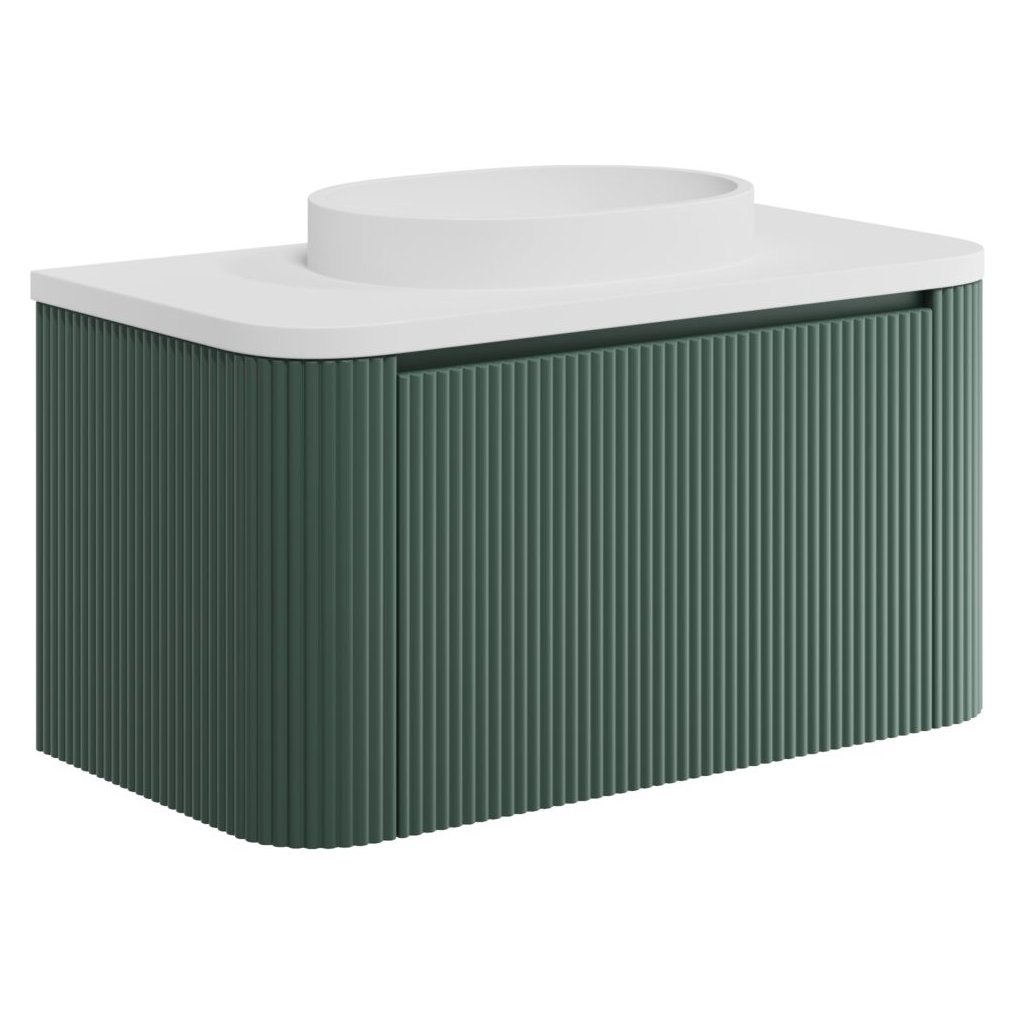 Linea 900 Curved Wall Hung Vanity Unit & Counter Top Basin