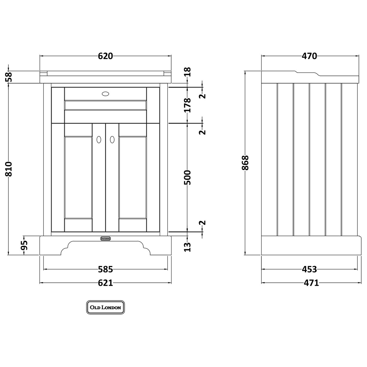 600Mm Cabinet & Basin (1Th) - Storm Grey