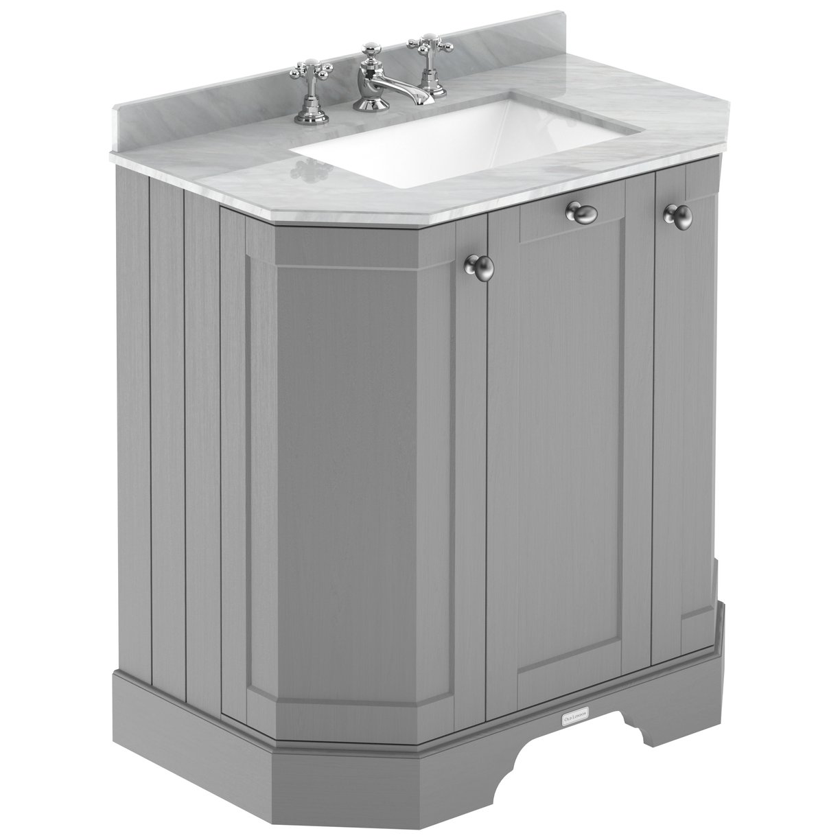 750 3-Door Angled Unit & Marble Top 3Th  - Storm Grey