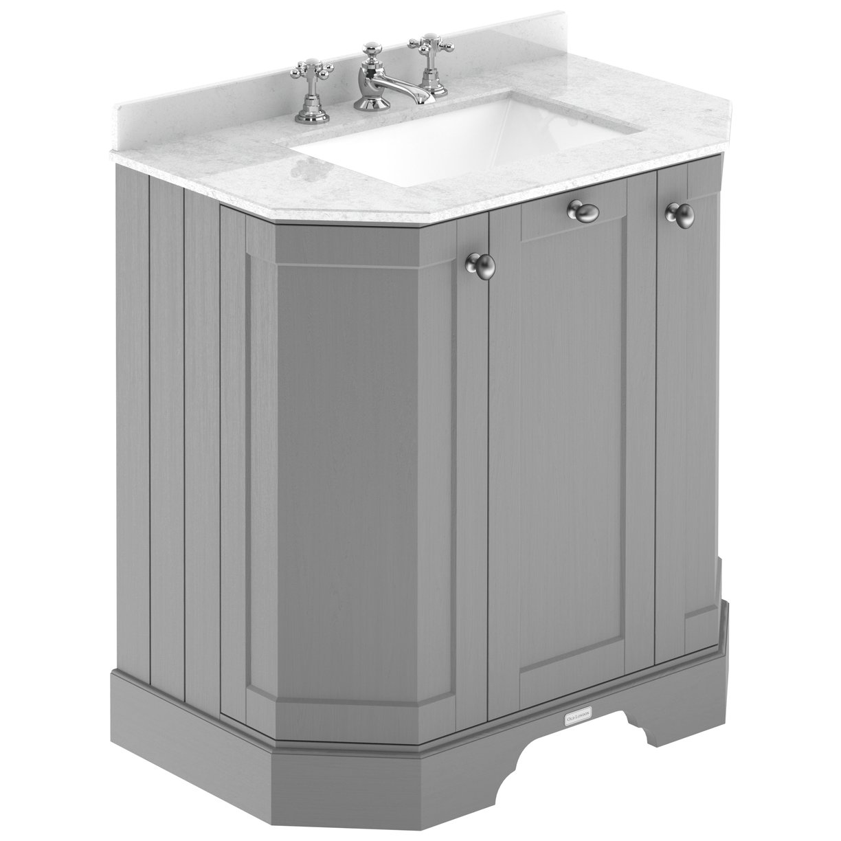750 3-Door Angled Unit & Marble Top 3Th  - Storm Grey
