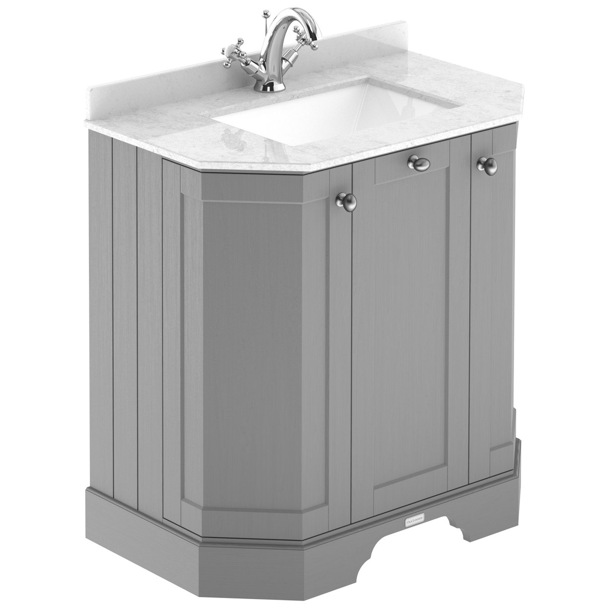 750 3-Door Angled Unit & Marble Top 1Th  - Storm Grey