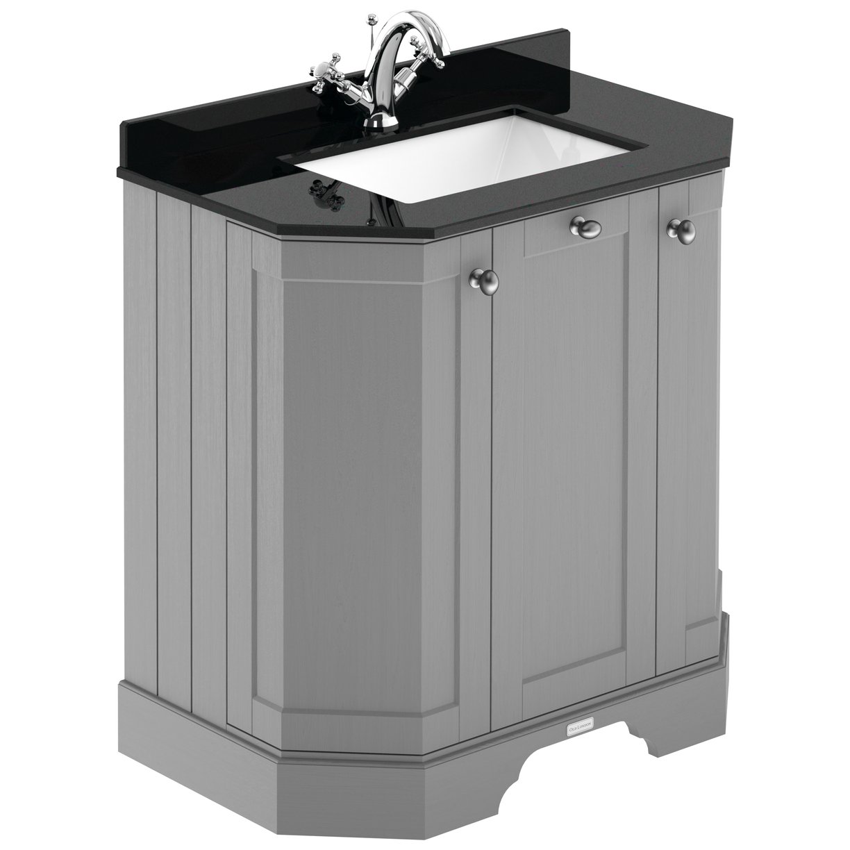 750 3-Door Angled Unit & Marble Top 1TH  - Storm Grey