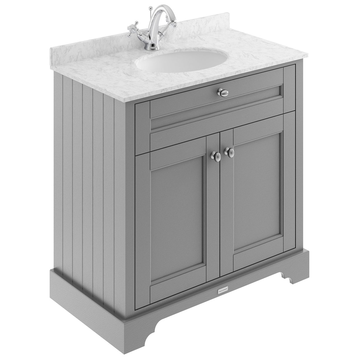 800Mm Cabinet & Marble Top (1Th) - Storm Grey