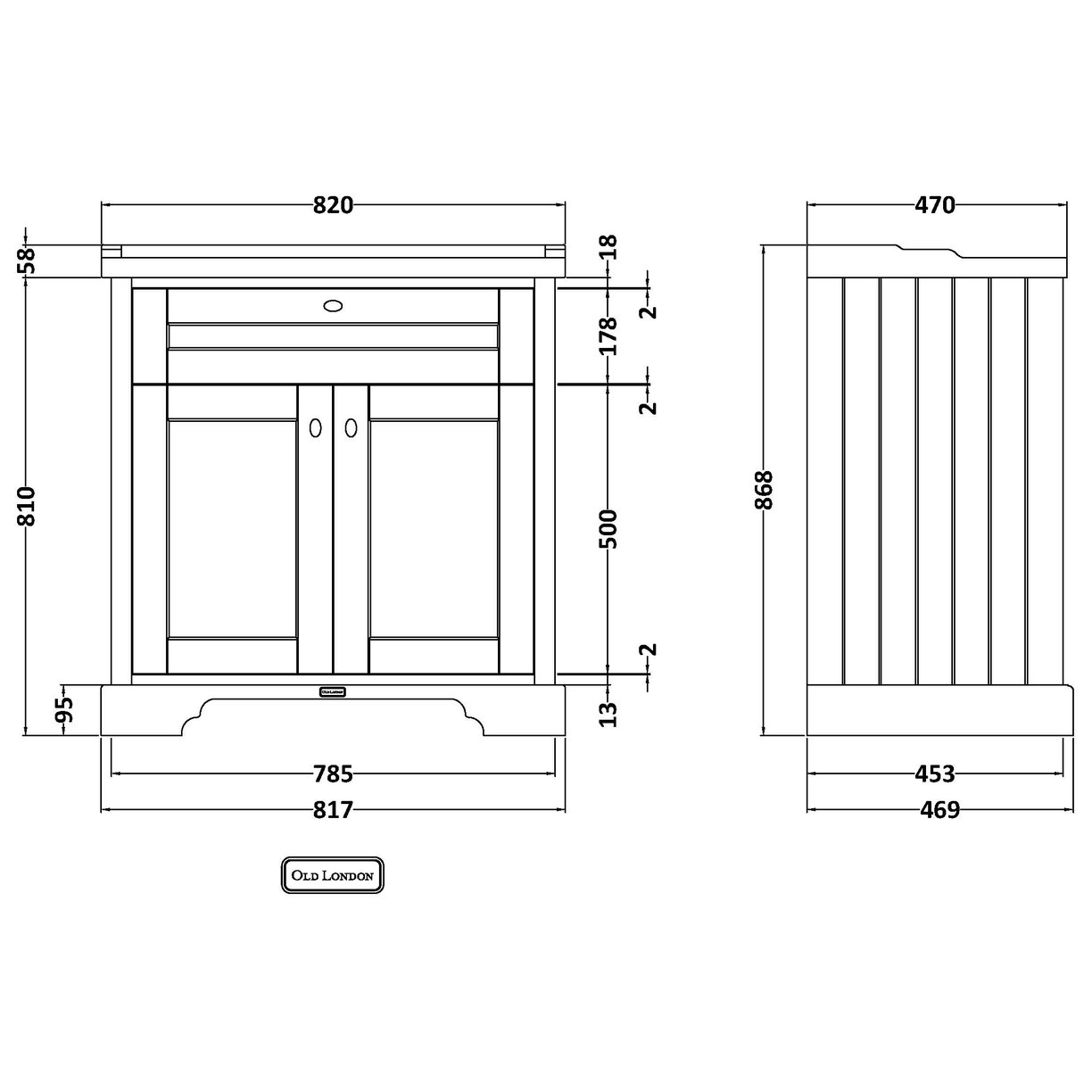 800Mm Cabinet & Basin (3Th) - Storm Grey