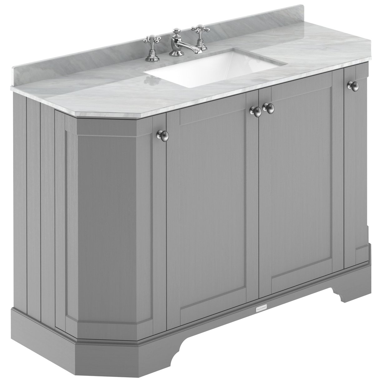 1200 4-Door Angled Unit & Marble Top 3Th - Storm Grey