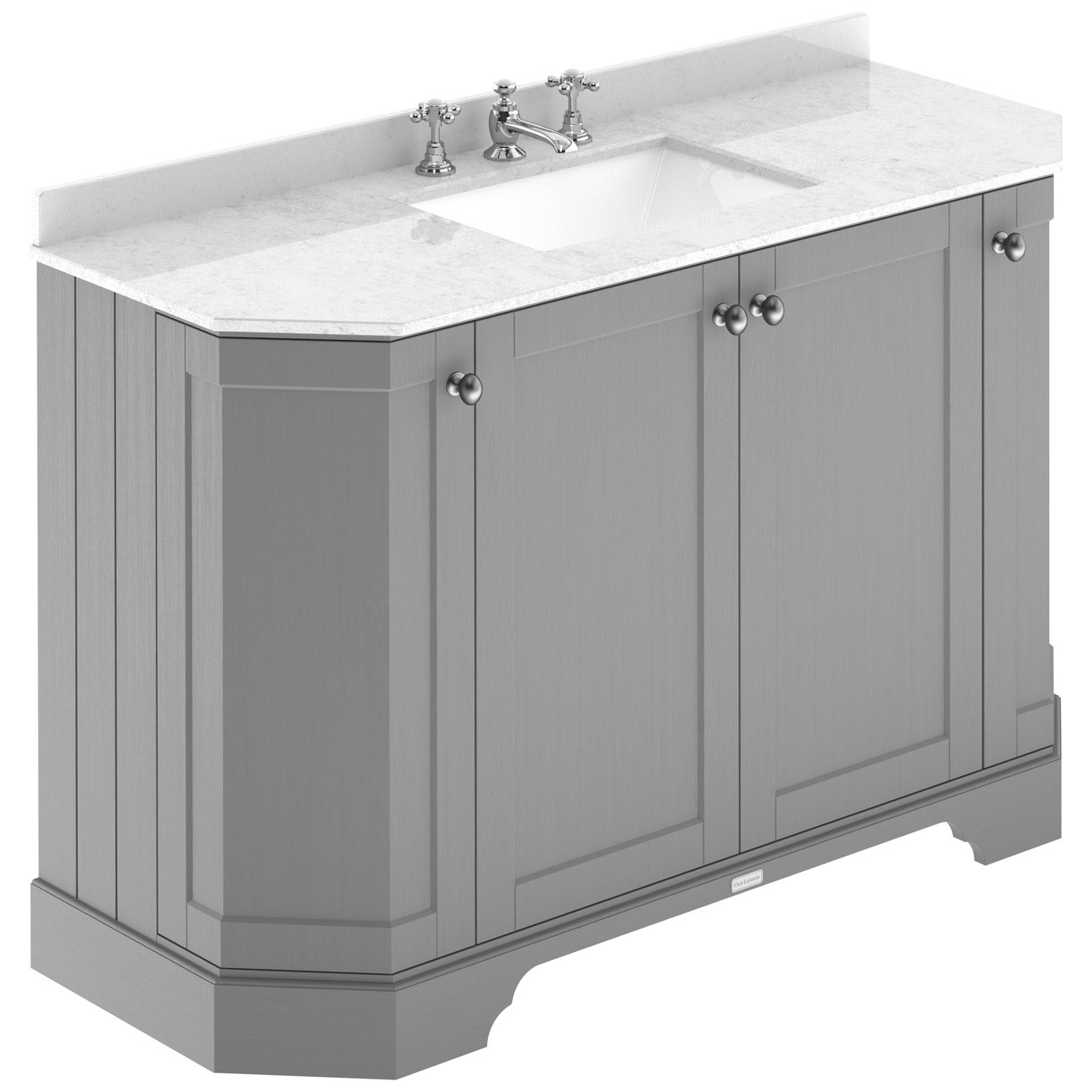 1200 4-Door Angled Unit & Marble Top 3Th - Storm Grey