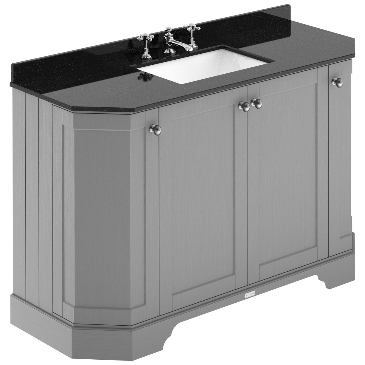 1200 4-Door Angled Unit & Marble Top 3TH - Storm Grey