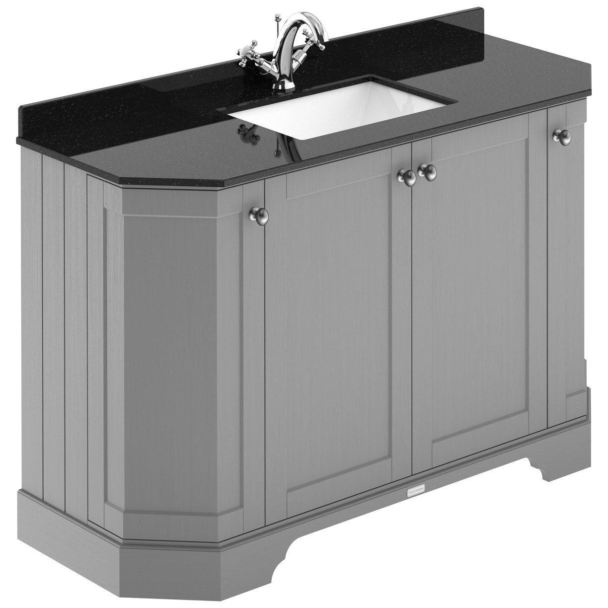 1200 4-Door Angled Unit & Marble Top 1TH - Storm Grey