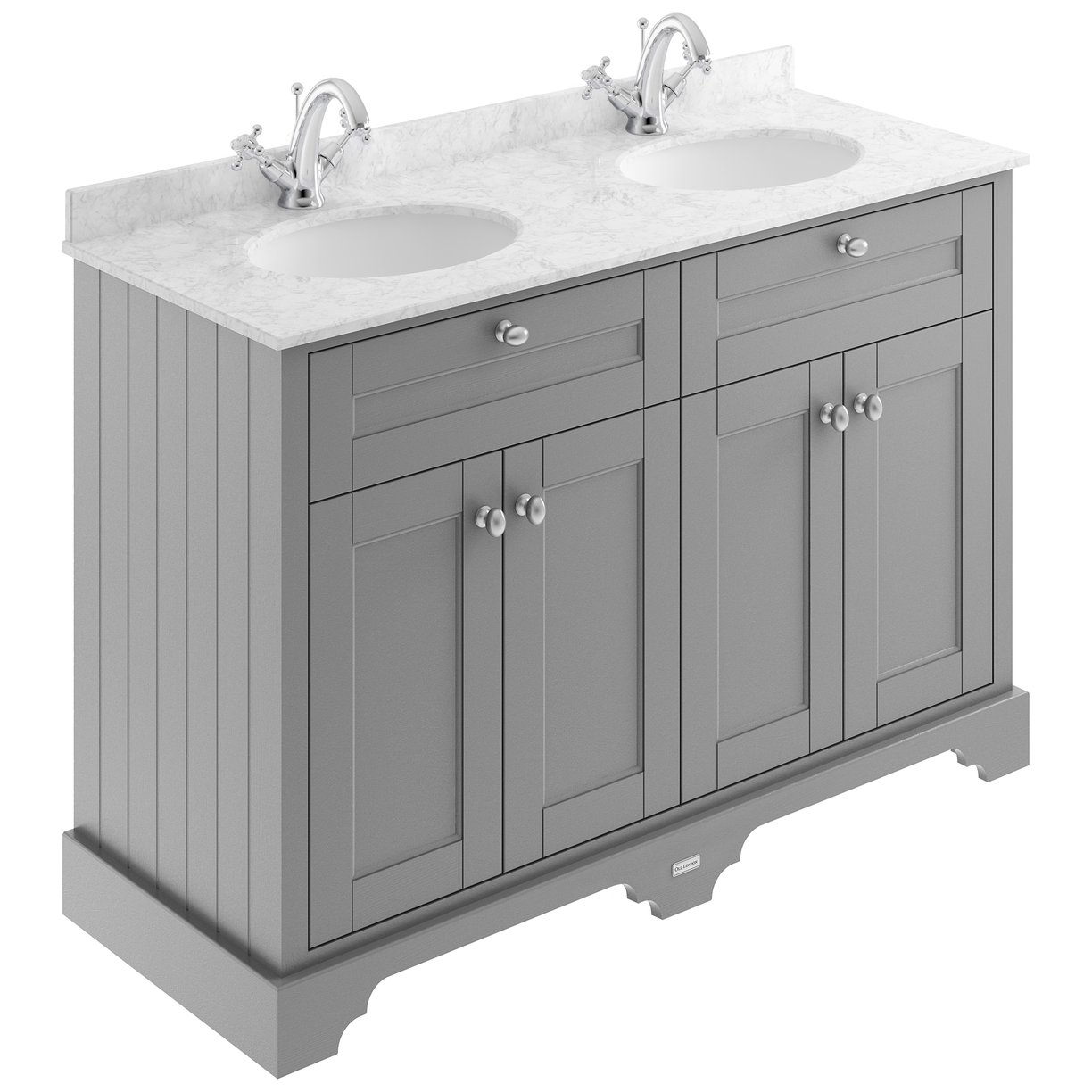 1200Mm Cabinet & Double Marble Top (1Th) - Storm Grey