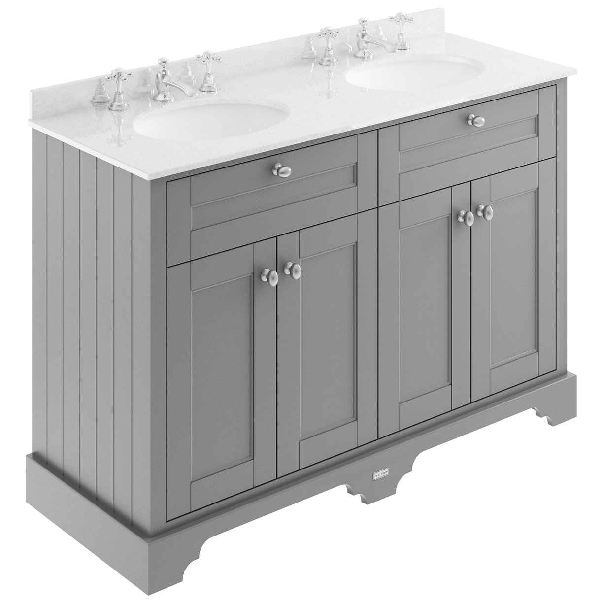 1200Mm Cabinet & Double Marble Top (3Th) - Storm Grey