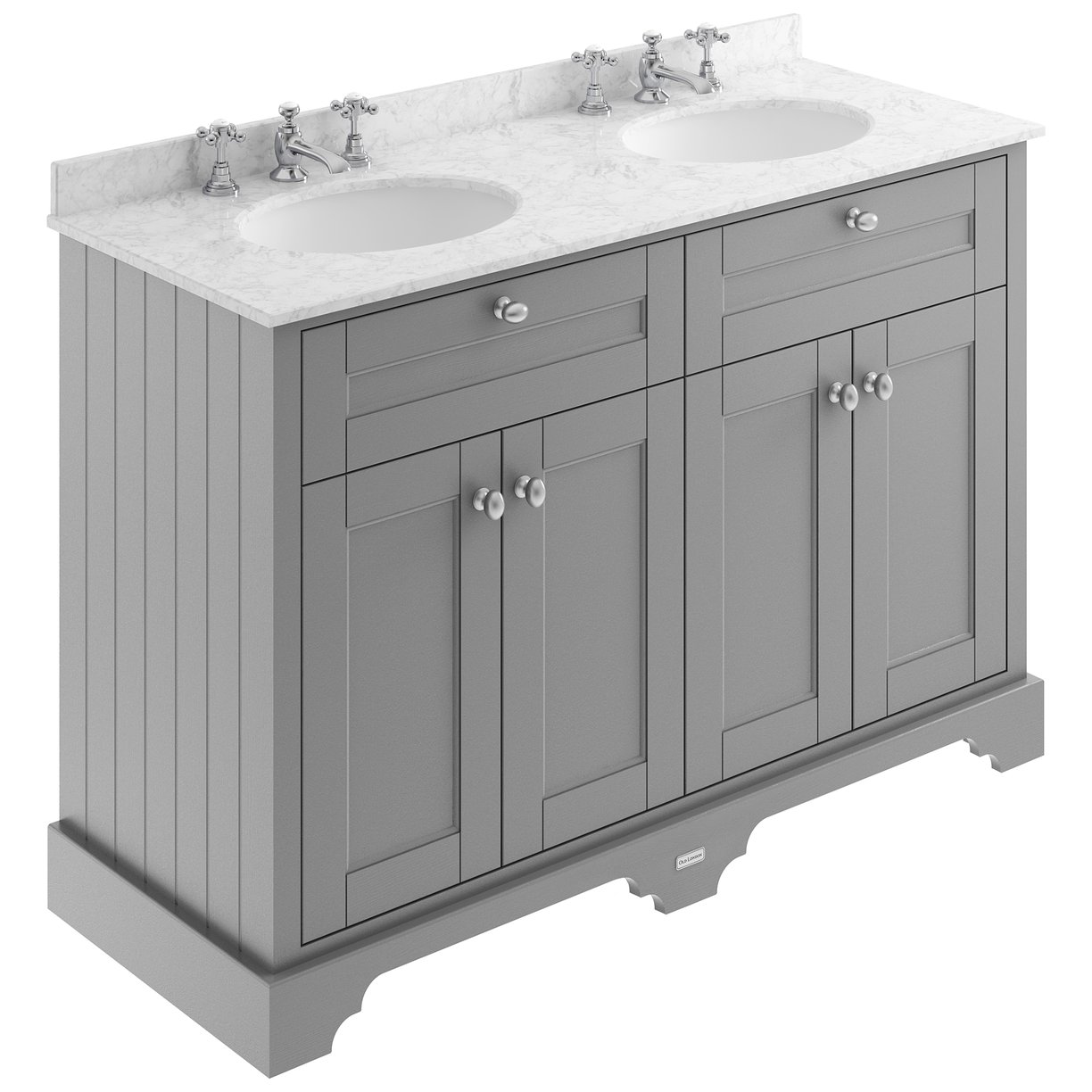 1200Mm Cabinet & Double Marble Top (3Th) - Storm Grey