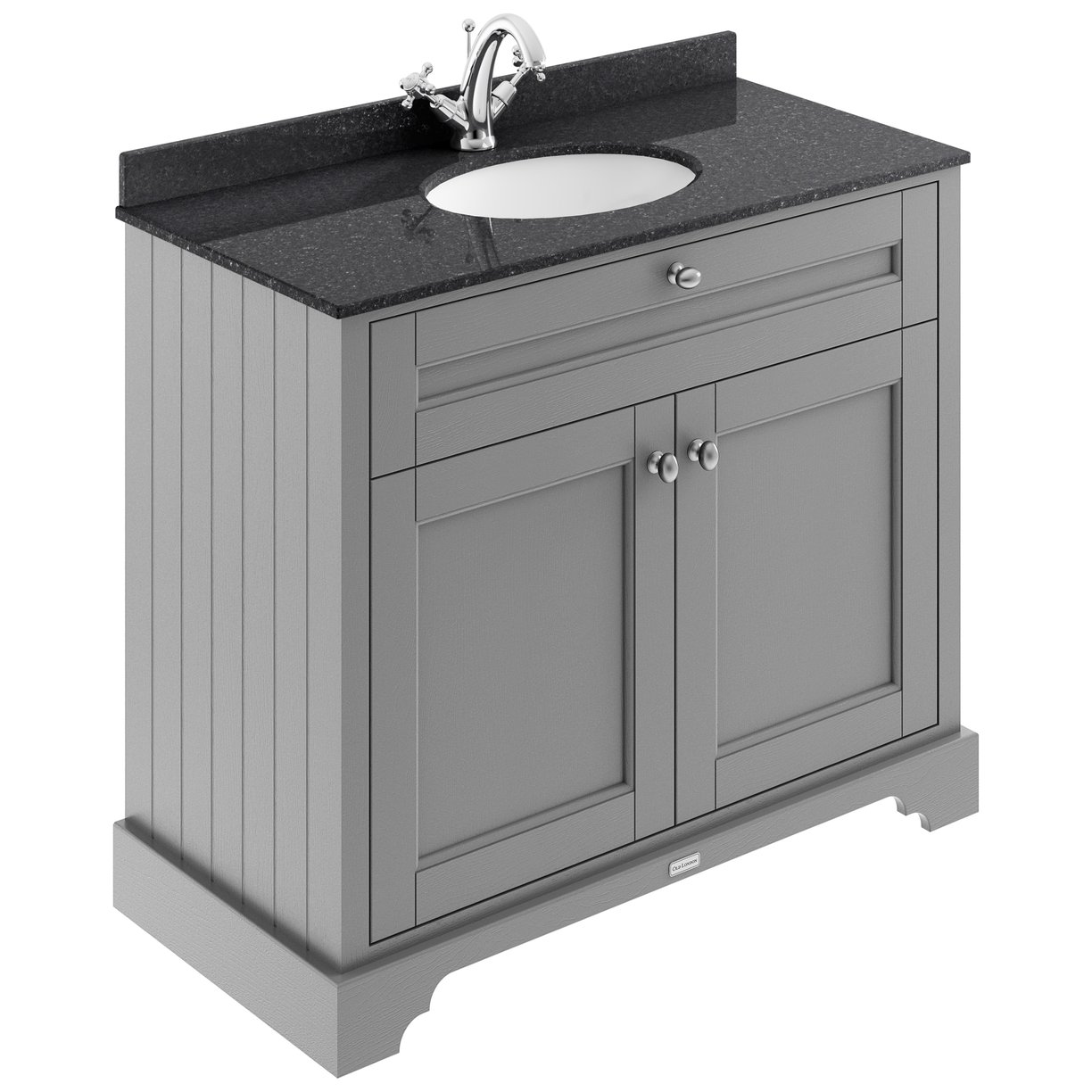 1000mm Cabinet & Marble Top (1TH) - Storm Grey