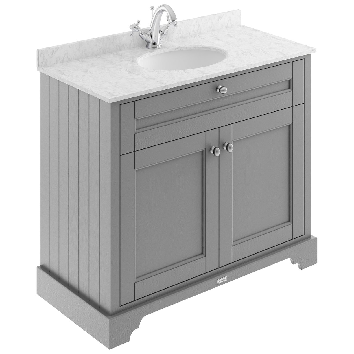 1000Mm Cabinet & Marble Top (1Th) - Storm Grey