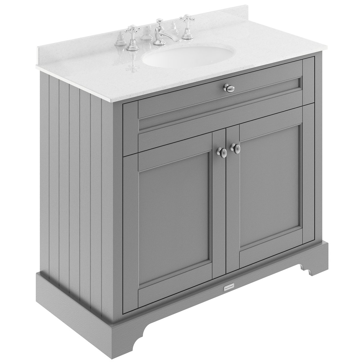 1000Mm Cabinet & Marble Top (3Th) - Storm Grey